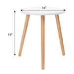 Modern Round White Coffee Table with Pine Wood Legs 12 Modern Round White Coffee Table with Pine Wood Legs