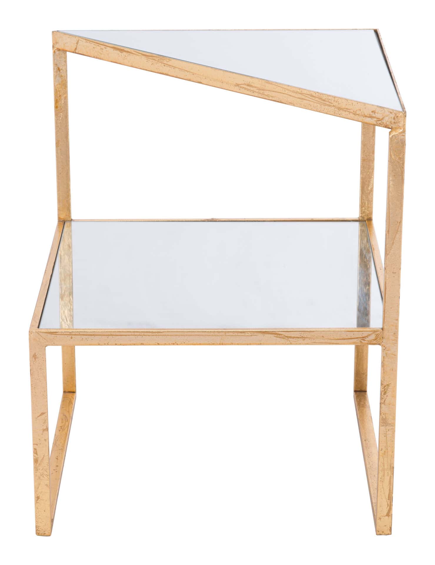 Gold Metal and Mirror Side Table with Bold Modern Design 5 Gold Metal and Mirror Side Table with Bold Modern Design - Image 5