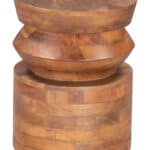 Walnut Lacquered Acacia Wood Round Side Table with Rubber Feet 7 Walnut Lacquered Acacia Wood Round Side Table with Rubber Feet