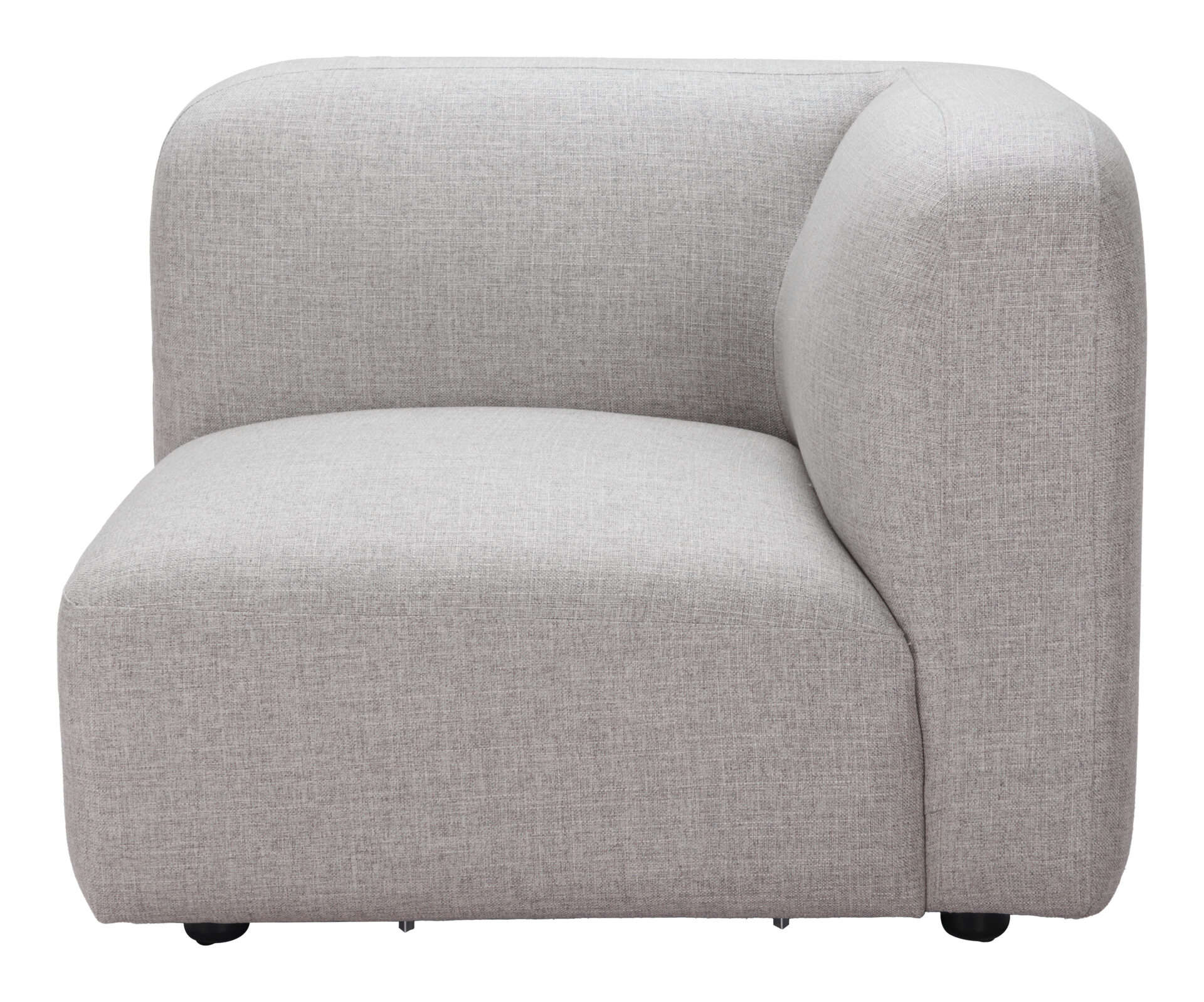 Modular Gray Corner Chair with Durable Poly Linen Upholstery 5 Modular Gray Corner Chair with Durable Poly Linen Upholstery - Image 5