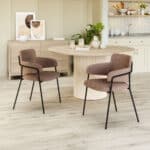 Mid-Century Modern Brown Dining Chair with Armrests (Set of 2) 12 Mid-Century Modern Brown Dining Chair with Armrests (Set of 2)