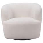Ivory Shearling Style Swivel Chair with Armrest Support 15 Ivory Shearling Style Swivel Chair with Armrest Support