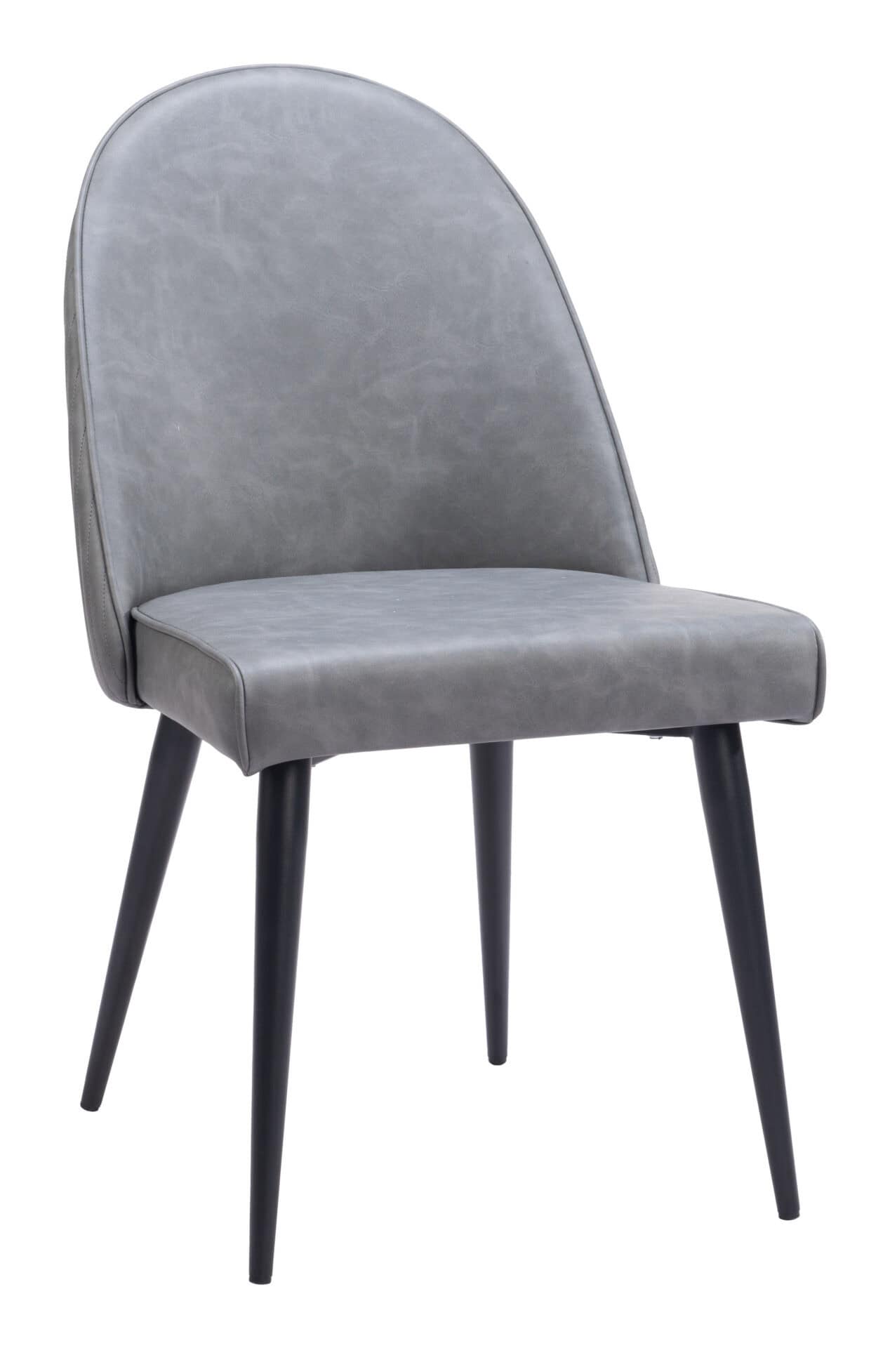 Modern Gray Armless Dining Chairs with Steel Frame (Set of 2) 1 Modern Gray Armless Dining Chairs with Steel Frame (Set of 2)