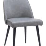 Modern Gray Armless Dining Chairs with Steel Frame (Set of 2) 8 Modern Gray Armless Dining Chairs with Steel Frame (Set of 2)