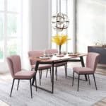 Art Deco Velvet Armless Dining Chair with Steel Legs (Set of 2) 8 Art Deco Velvet Armless Dining Chair with Steel Legs (Set of 2)