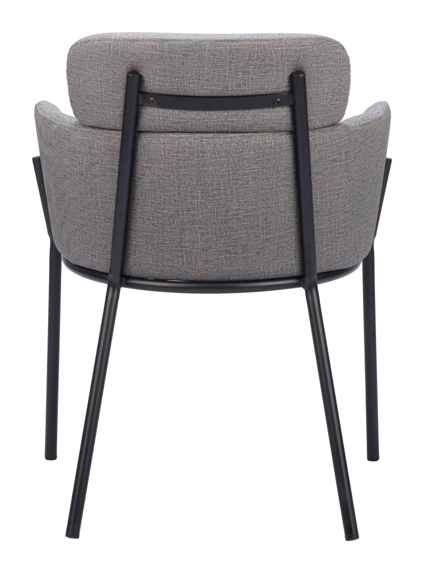 Modern Slate Gray Dining Chairs with Steel Frame and Vinyl Upholstery (Set of 2) 4 Modern Slate Gray Dining Chairs with Steel Frame and Vinyl Upholstery (Set of 2) - Image 4