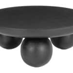 Black Round Coffee Table with Mango Wood Finish 7 Black Round Coffee Table with Mango Wood Finish