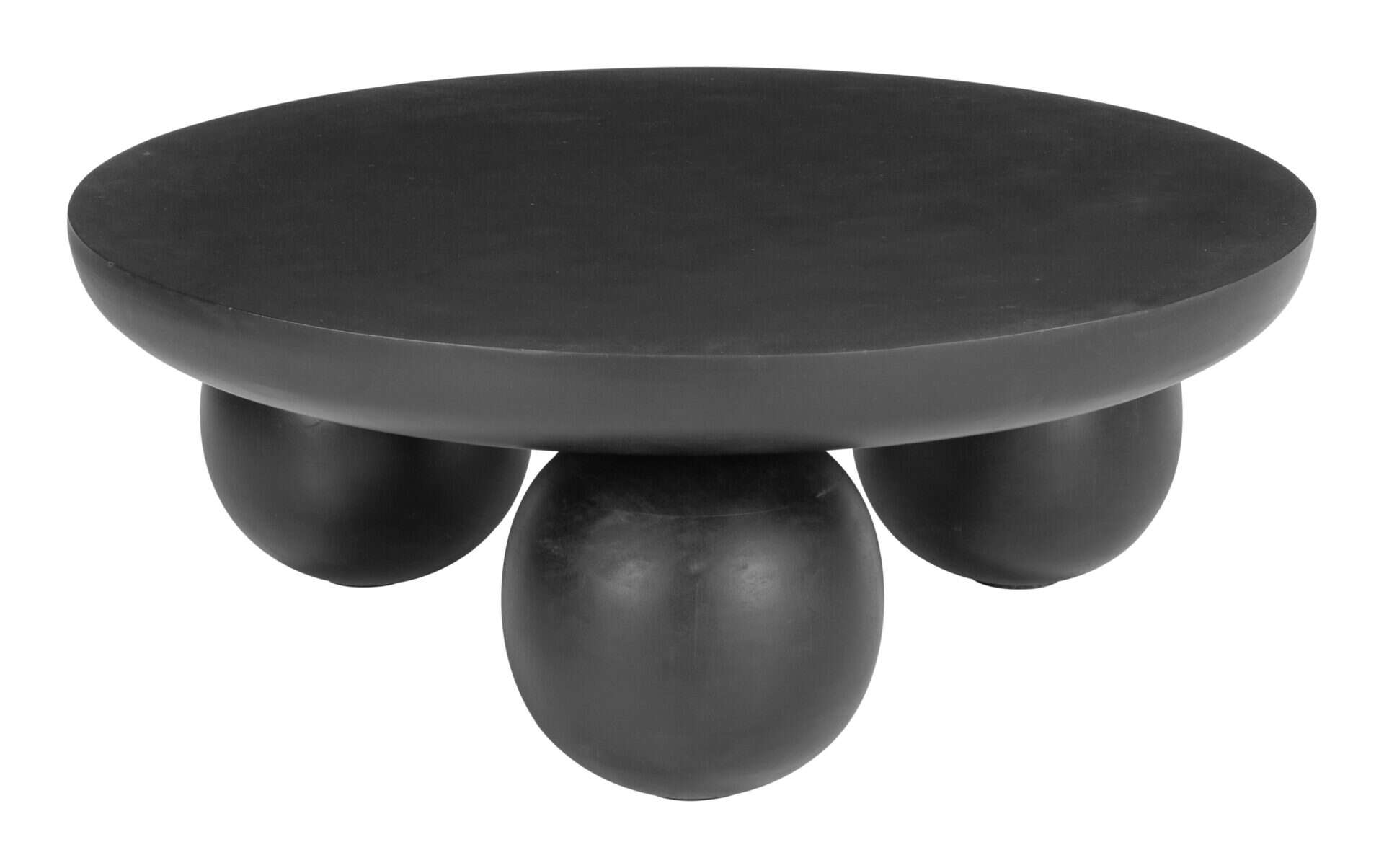 Black Round Coffee Table with Mango Wood Finish 2 Black Round Coffee Table with Mango Wood Finish - Image 2