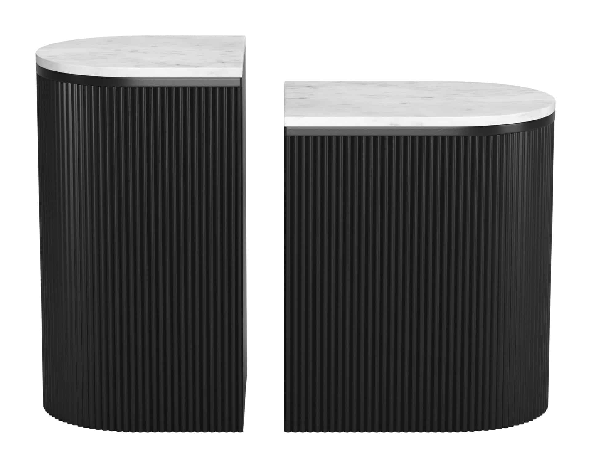 Modern White Marble Top Side Table Set (Set of 2) 3 Modern White Marble Top Side Table Set (Set of 2) - Image 3