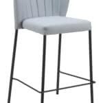 Gray Stackable Counter Stool with Faux Leather and Tufted Seat (Set of 2) 14 Gray Stackable Counter Stool with Faux Leather and Tufted Seat (Set of 2)