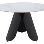 Round White Dining Table with Sintered Stone Top and Steel Base 11 Round White Dining Table with Sintered Stone Top and Steel Base