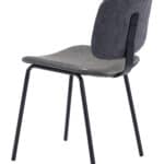 Gray Dining Room Chairs with Faux Leather and Steel Legs (Set of 2) 19 Gray Dining Room Chairs with Faux Leather and Steel Legs (Set of 2)