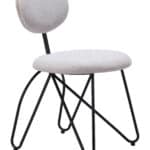 Modern Gray Dining Chair with Steel Frame and Teddy Fabric (Set of 2) 13 Modern Gray Dining Chair with Steel Frame and Teddy Fabric (Set of 2)