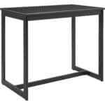 Modern Wave Black Aluminum Bar Table for Indoor or Outdoor Use