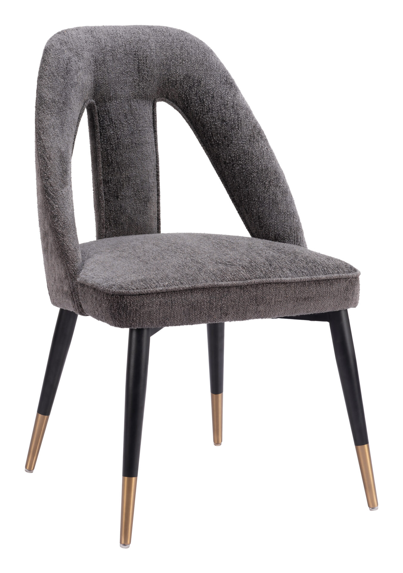Gray Artus Dining Chair with Plush Teddy Fabric and Steel Frame 3 Gray Artus Dining Chair with Plush Teddy Fabric and Steel Frame - Image 3