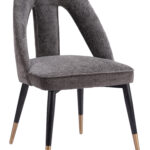 Gray Artus Dining Chair with Plush Teddy Fabric and Steel Frame 13 Gray Artus Dining Chair with Plush Teddy Fabric and Steel Frame