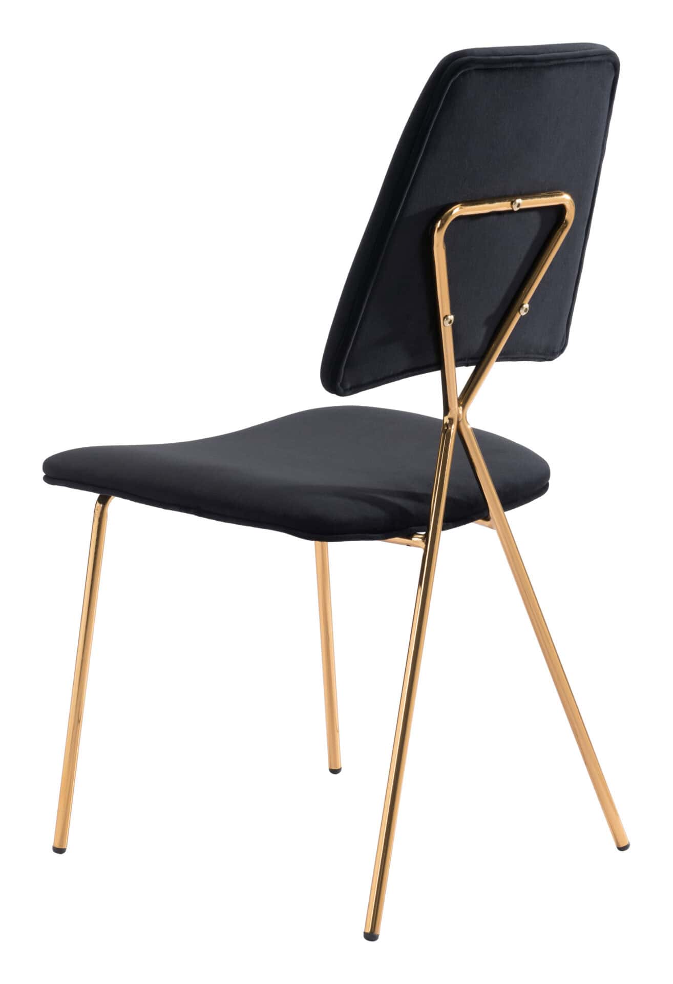 Black Velvet Dining Chair with Gold Frame (Set of 2) 7 Black Velvet Dining Chair with Gold Frame (Set of 2) - Image 7