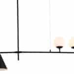 Matte Black Geometric Ceiling Lamp with Gold-Plated Steel and Frosted Glass 14 Matte Black Geometric Ceiling Lamp with Gold-Plated Steel and Frosted Glass