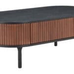 Black & Walnut Coffee Table with Storage Drawer and Oval Top 10 Black & Walnut Coffee Table with Storage Drawer and Oval Top