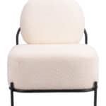 Teddy Fabric Accent Chair with Powder-Coated Steel Legs