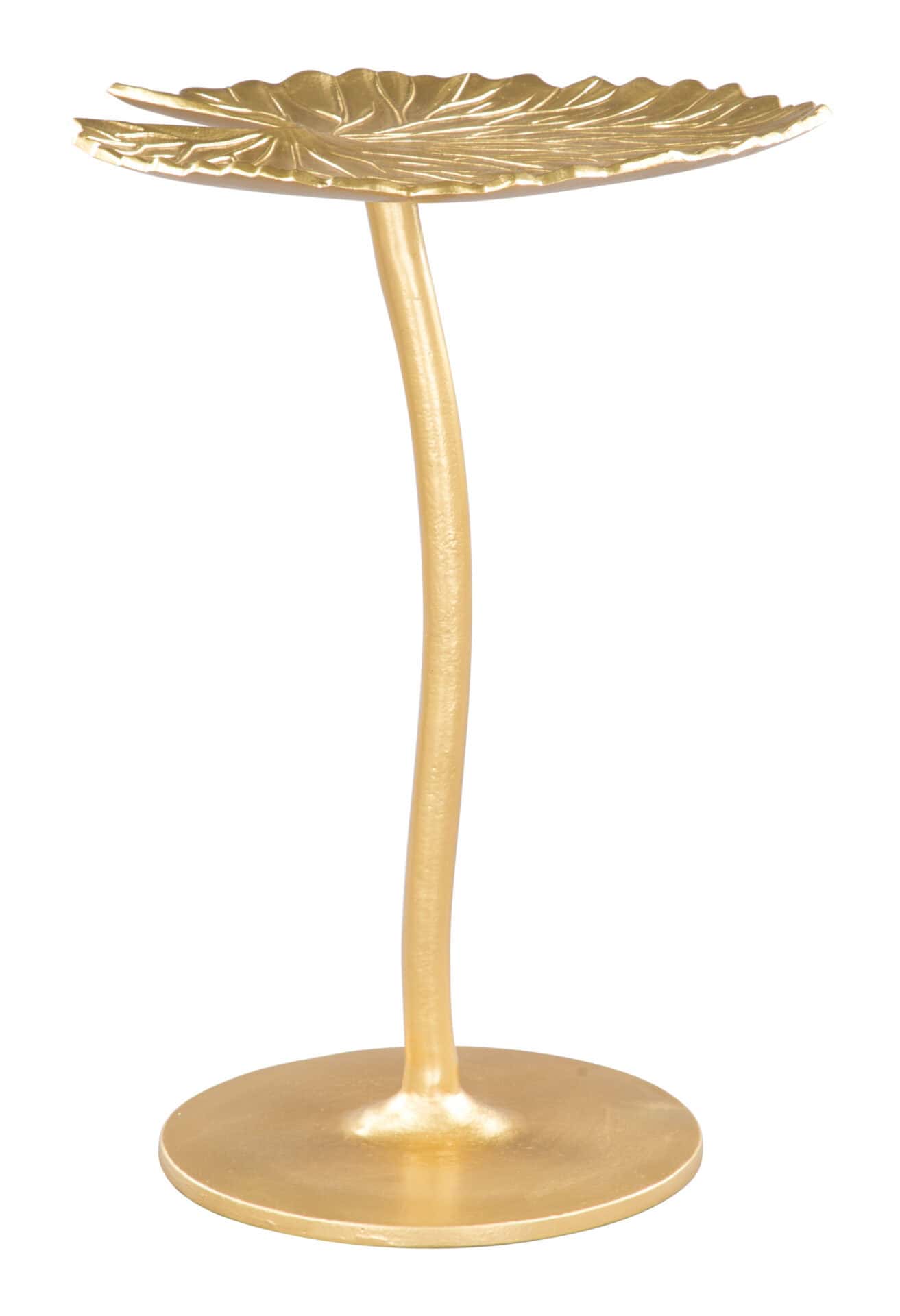 Gold Flower-Inspired Side Table with Curved Base and Textured Top 8 Gold Flower-Inspired Side Table with Curved Base and Textured Top - Image 8