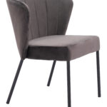 Gray Velvet Stackable Dining Chair with Steel Legs (Set of 2) 13 Gray Velvet Stackable Dining Chair with Steel Legs (Set of 2)