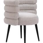 Teddy Fabric Dining Chair with Steel Frame in Misty Gray 13 Teddy Fabric Dining Chair with Steel Frame in Misty Gray