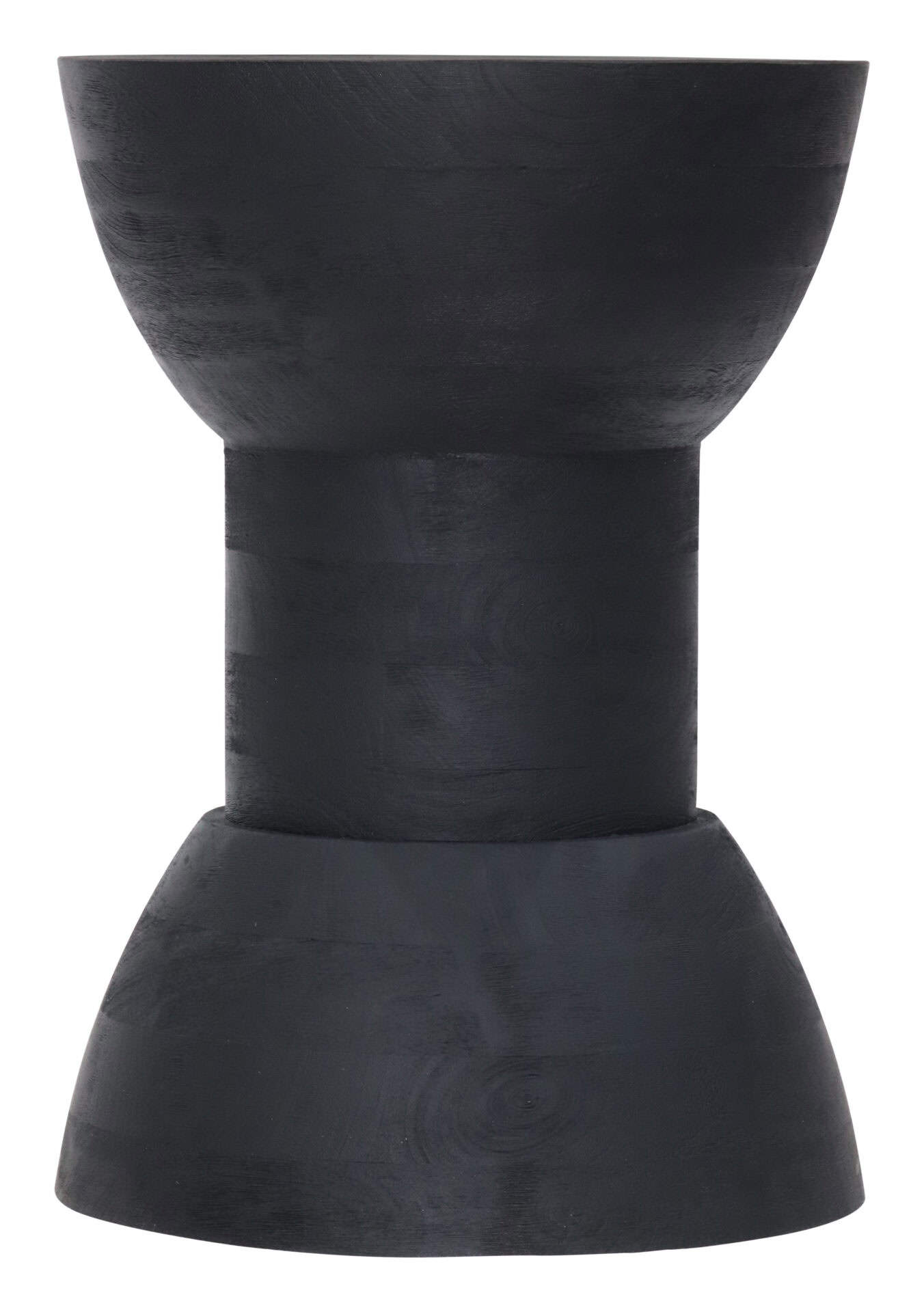 Black Mango Wood Geometric Stool and Side Table 5 Black Mango Wood Geometric Stool and Side Table - Image 5