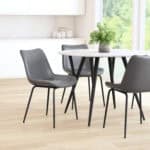 Gray Mid-Century Modern Faux Leather Dining Chair (Set of 2) 8 Gray Mid-Century Modern Faux Leather Dining Chair (Set of 2)