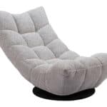 Ash Gray Tufted Swivel Accent Chair with Adjustable Height 12 Ash Gray Tufted Swivel Accent Chair with Adjustable Height