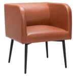 Modern Art Deco Style Faux Leather Dining Chair with Steel Frame 7 Modern Art Deco Style Faux Leather Dining Chair with Steel Frame