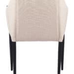 Beige Dining Chair with Steel Frame and Armrest Support (Set of 2)