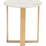 Elegant White Faux Marble End Table with Gold Cross Base 13 Elegant White Faux Marble End Table with Gold Cross Base
