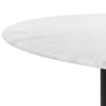 Round Mango Wood Dining Table with Hidden Storage Compartment