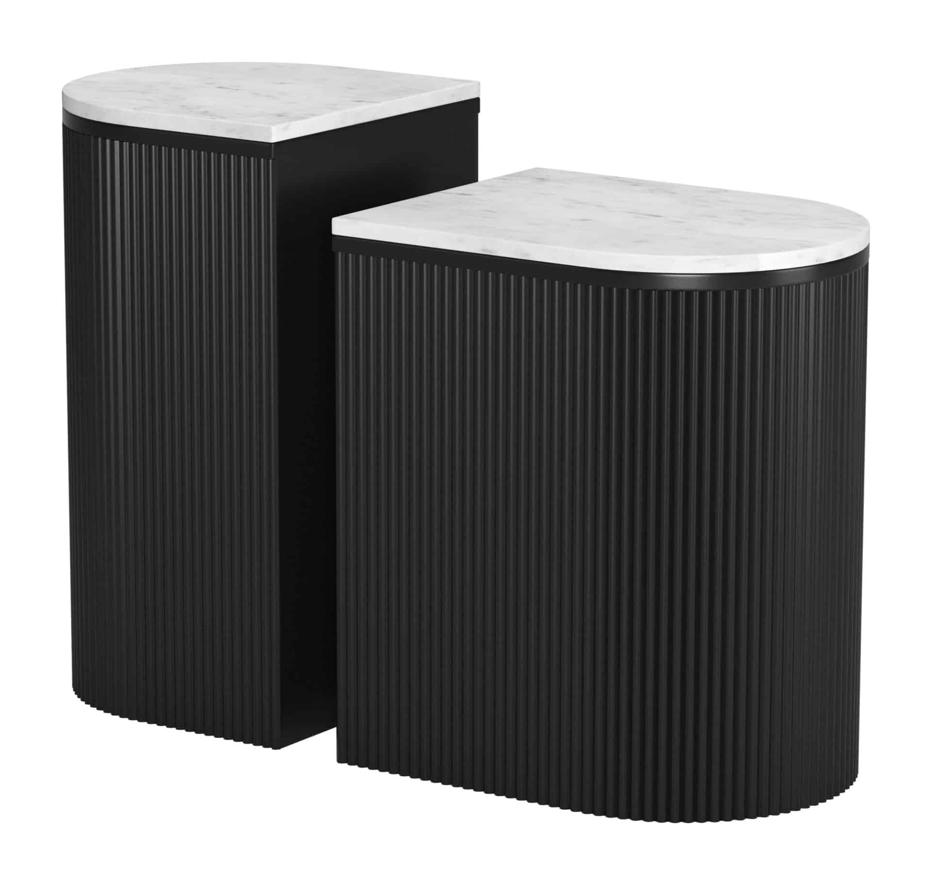 Modern White Marble Top Side Table Set (Set of 2) 1 Modern White Marble Top Side Table Set (Set of 2)