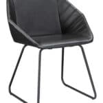 Modern Black Vinyl Dining Chair with Steel Legs (Set of 2) 12 Modern Black Vinyl Dining Chair with Steel Legs (Set of 2)
