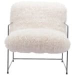 Shearling Accent Chair with Stainless Steel Base and Armrests 9 Shearling Accent Chair with Stainless Steel Base and Armrests