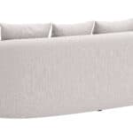 Beige Outdoor Sofa with Aluminum Frame and Weather Resistant Cushions