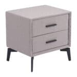 Gray End Table with Two Fabric Drawers and Steel Frame 12 Gray End Table with Two Fabric Drawers and Steel Frame