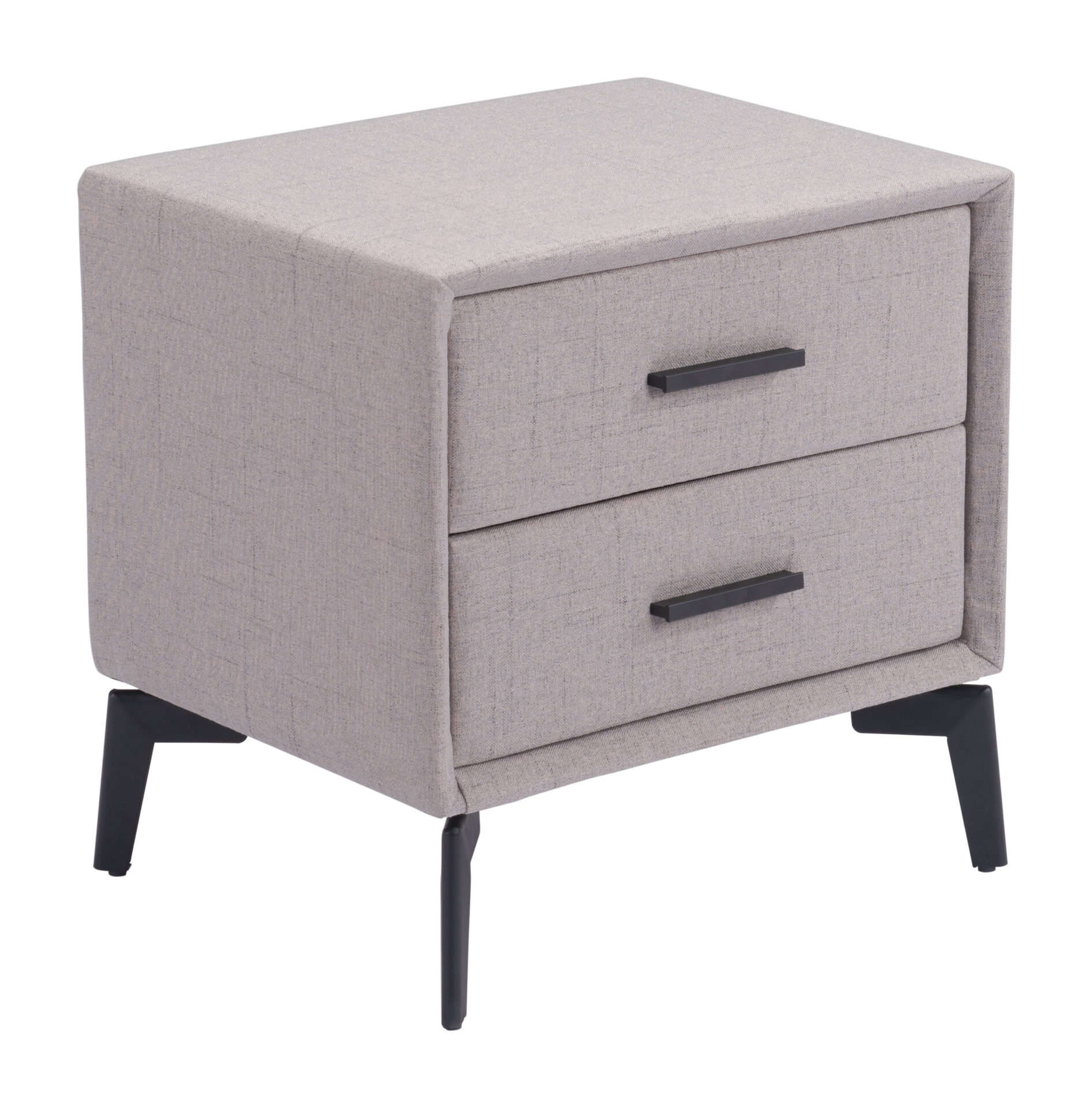 Gray End Table with Two Fabric Drawers and Steel Frame 2 Gray End Table with Two Fabric Drawers and Steel Frame - Image 2