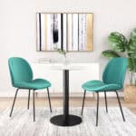 Round White & Black Bistro Table with Pedestal Base