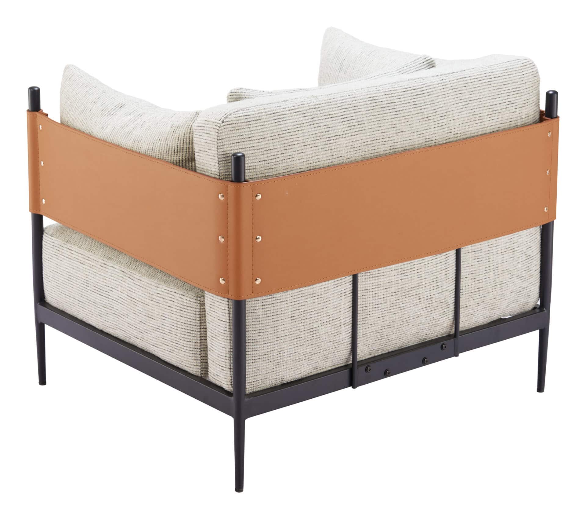 Industrial Gray Armchair with Steel Frame and Fabric Cushions 7 Industrial Gray Armchair with Steel Frame and Fabric Cushions - Image 7
