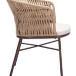 Modern Outdoor Dining Chair Weather Resistant Steel Frame (Set of 2)