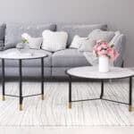 Mid-Century Modern Marble-Print Coffee Table Set (Set of 2) 10 Mid-Century Modern Marble-Print Coffee Table Set (Set of 2)