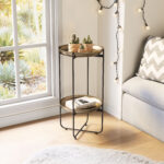 Round Bronze Accent Table with Steel Frame and Trays 9 Round Bronze Accent Table with Steel Frame and Trays