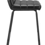 Black Modern Art Deco Bar Stools with Steel Frame (Set of 2)