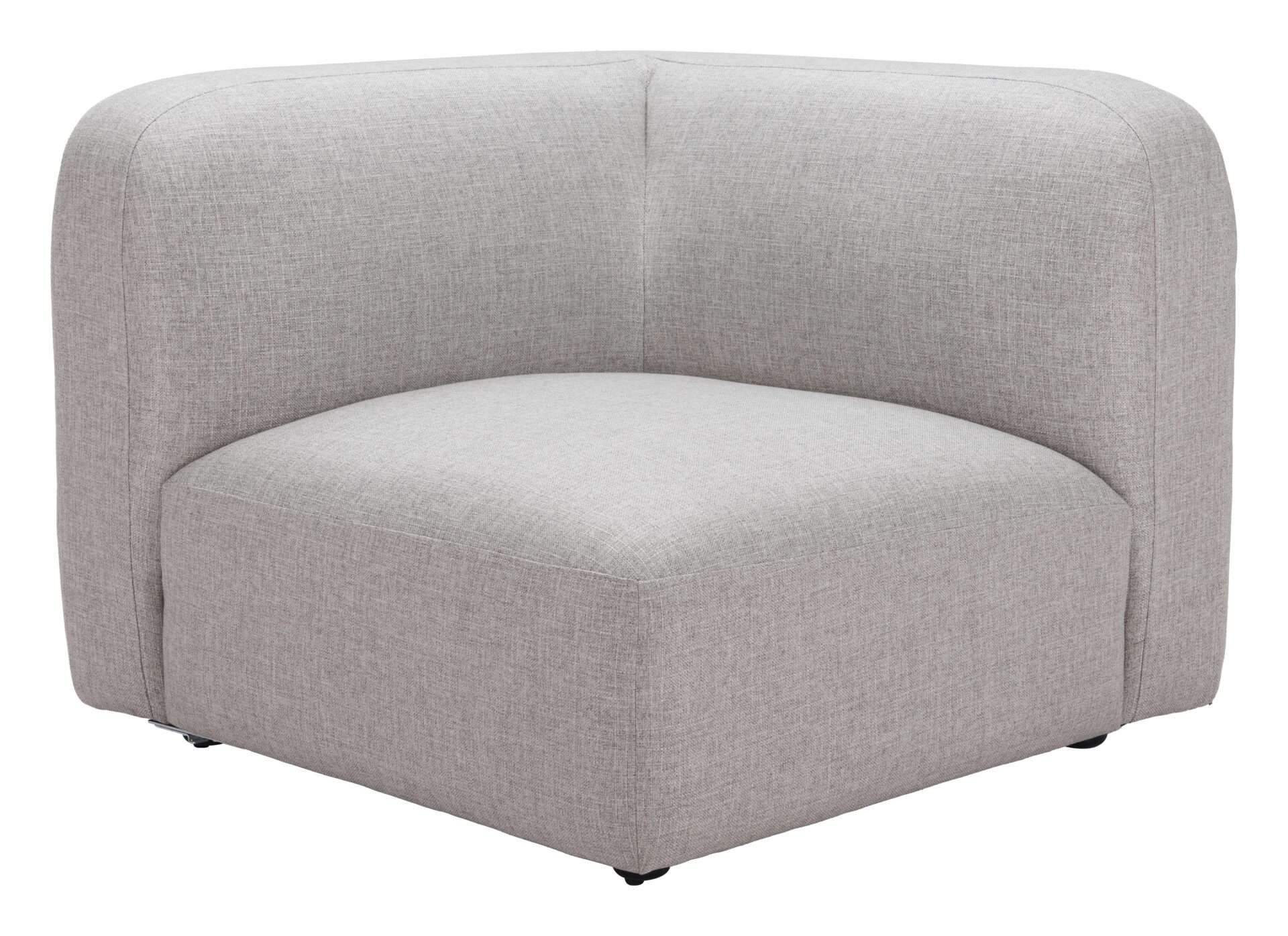 Modular Gray Corner Chair with Durable Poly Linen Upholstery 9 Modular Gray Corner Chair with Durable Poly Linen Upholstery - Image 9