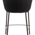 Black & Bronze Counter Stool with Teddy Fabric and Armrests