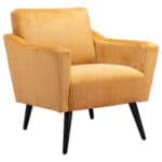 Boho Chic Yellow Accent Chair with Wood Legs and Tufted Seat 17 Boho Chic Yellow Accent Chair with Wood Legs and Tufted Seat