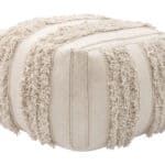 Woven Cotton Boho Chic Ottoman with Rubber Feet Protection 12 Woven Cotton Boho Chic Ottoman with Rubber Feet Protection